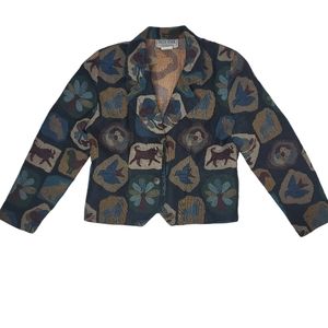 Eagle river traders carpet tapestry southwestern native jacket size 12 animals